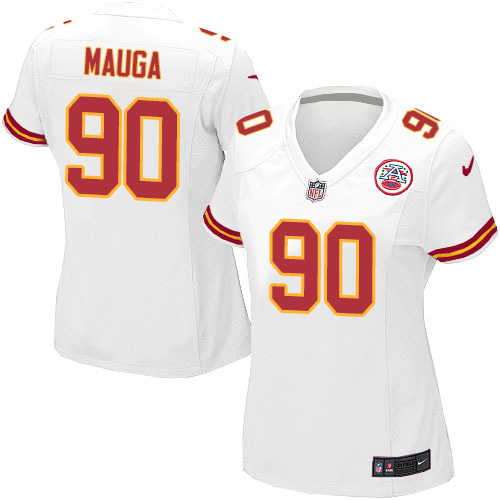 Women's Elite Josh Mauga Nike Jersey White Road - #90 NFL Kansas City Chiefs